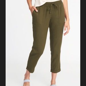 Old Navy Mid-Rise Linen-Blend Cropped Pants
